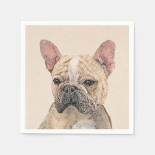 Serviette En Papier Peinture de Bouledogue Français (Sable) - Original