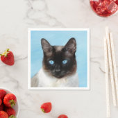 Serviette En Papier Peinture de chats de Siamese - Cute Original Cat A (En situation)