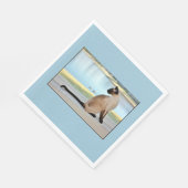 Serviette En Papier Peinture de chats de Siamese paisible (Coin)
