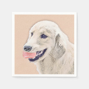 Serviette En Papier Peinture de Chien Retriever doré avec Balle de Ten