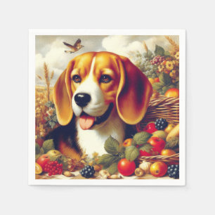 Serviette En Papier Peinture de chiot Beagle vintage