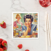 Serviette En Papier Peinture de cuisine rétro (En situation)