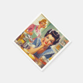 Serviette En Papier Peinture de cuisine rétro (Coin)