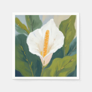 Serviette En Papier Peinture de fleur de lili peace Watercolor Floral