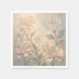 Serviette En Papier Peinture de fleurs douces au pastel