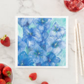 Serviette En Papier Peinture de fleurs gentiennes bleues (En situation)