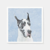 Peinture de Great Dane (Arlequin) - Art original d