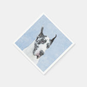 Serviette En Papier Peinture de Great Dane (Arlequin) - Art original d (Coin)