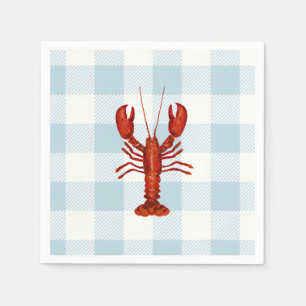 Serviette En Papier Peinture de homard bleu marine En vichy littoral