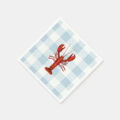 Serviette En Papier Peinture de homard bleu marine En vichy littoral (Coin)