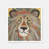 Serviette En Papier Peinture de lion (Devant)