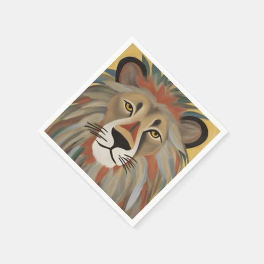 Serviette En Papier Peinture de lion (Coin)