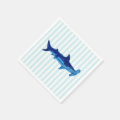 Serviette En Papier Peinture de requin à marteau Bleu Bande (Coin)