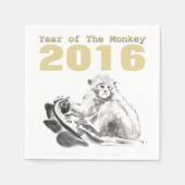 Serviette En Papier Peinture de singe coutume chinoise Année Anniversa (Devant)