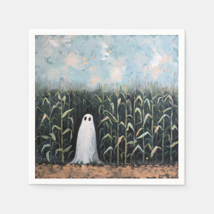 Serviette En Papier Peinture de terrain de maïs fantôme lunaire