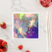 Serviette En Papier Peinture des libellules et des orchidées (En situation)