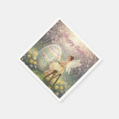Serviette En Papier Peinture d'œuf de fée de Pâques Printemps (Coin)