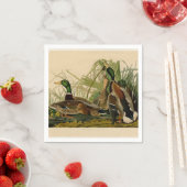 Serviette En Papier Peinture d'oiseaux de Mallard Duck Audubon (En situation)