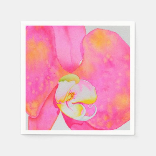 Serviette En Papier Peinture d'orchidée rose (Devant)