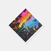 Serviette En Papier Peinture en néon coloré Splatter Customisé (Coin)