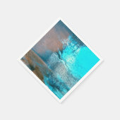 Serviette En Papier Peinture et rouille texturées turquoise Abstrait (Coin)