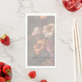 Serviette En Papier Peinture Fleur d'Art Fin Romantique Mariage (En situation)