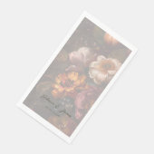 Serviette En Papier Peinture Fleur d'Art Fin Romantique Mariage (Coin)