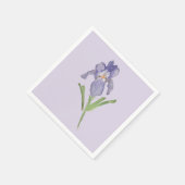 Serviette En Papier Peinture Fleur Iris Violet (Coin)