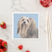 Serviette En Papier Peinture Havanaise (Argent) - Cute Original Chien  (En situation)