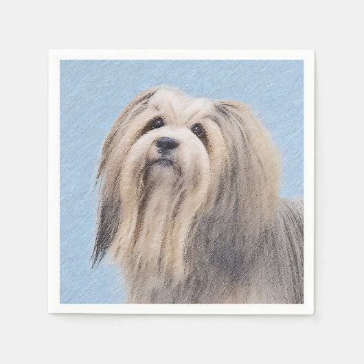 Serviette En Papier Peinture Havanaise (Argent) - Cute Original Chien  (Devant)