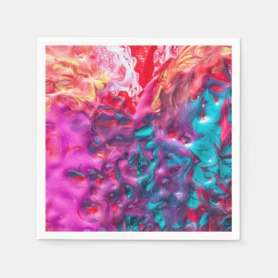 Serviette En Papier Peinture humide palette abstraite colorée tourbill