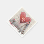 Serviette En Papier Peinture I Love You Heart Mural (Coin)