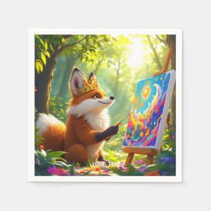Serviette En Papier Peinture Imaginaire mignonne King Fox