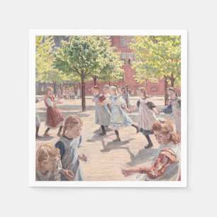 Serviette En Papier Peinture Impressionniste Antique de Parc Ensoleill