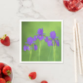 Serviette En Papier Peinture Iris Violet - Art Fleur Originale (En situation)