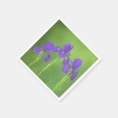 Serviette En Papier Peinture Iris Violet - Art Fleur Originale (Coin)