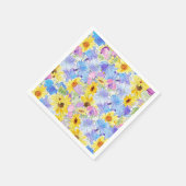 Serviette En Papier peinture jaune bleu violet (Coin)