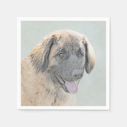 Serviette En Papier Peinture Leonberger - Joli art original chien (Devant)