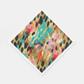 Serviette En Papier Peinture léopard rose turquoise (Coin)