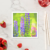 Serviette En Papier Peinture Lupine - Art Fleur Original (En situation)