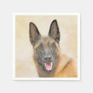 Serviette En Papier Peinture malinoise belge - Beau art original de ch