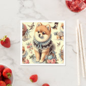 Serviette En Papier Peinture mignonne de Poméranie (En situation)