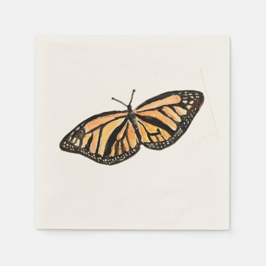 Serviette En Papier Peinture Monarque Papillon (Devant)