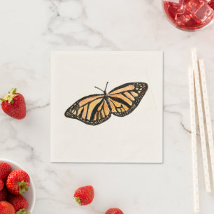 Serviette En Papier Peinture Monarque Papillon