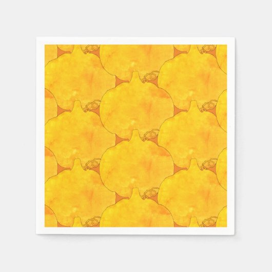 Serviette En Papier Peinture Motif citrouille aquarelle (Devant)