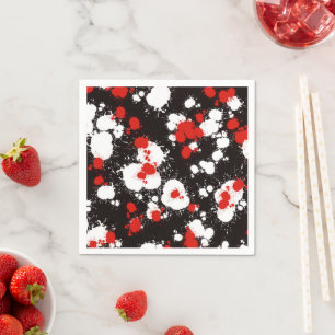 Serviette En Papier Peinture noire, blanche et rouge