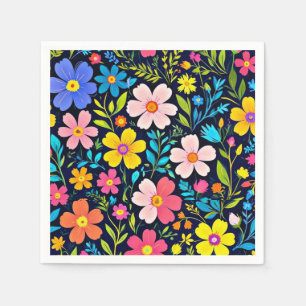 Serviette En Papier Peinture numérique florale motif fleurs