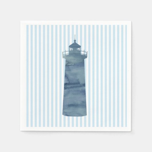 Serviette En Papier Peinture phare Papier bleu océan Napkin (Devant)