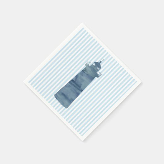 Serviette En Papier Peinture phare Papier bleu océan Napkin (Coin)