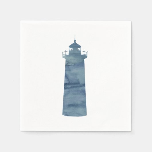 Serviette En Papier Peinture phare Papier bleu océan Napkin (Devant)